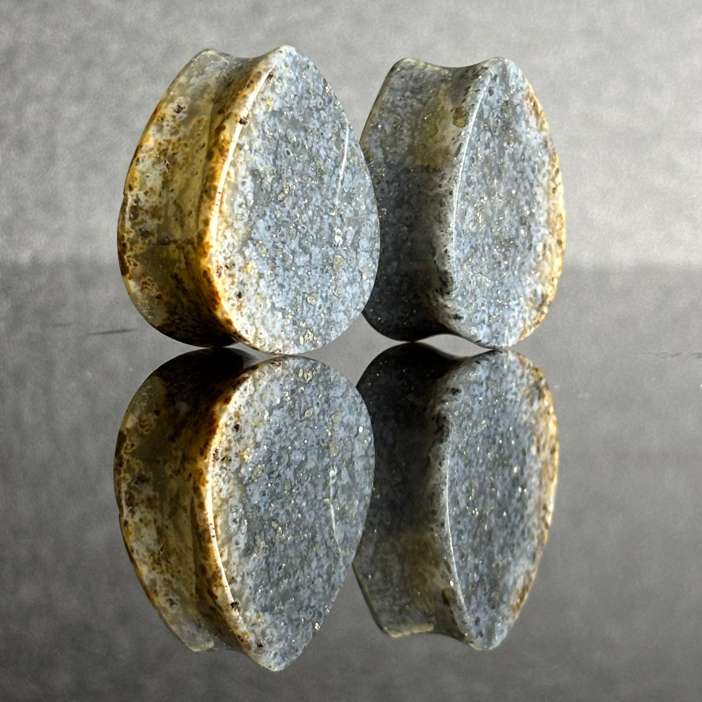 1" / 25mm Marcsite in Agate teardrops