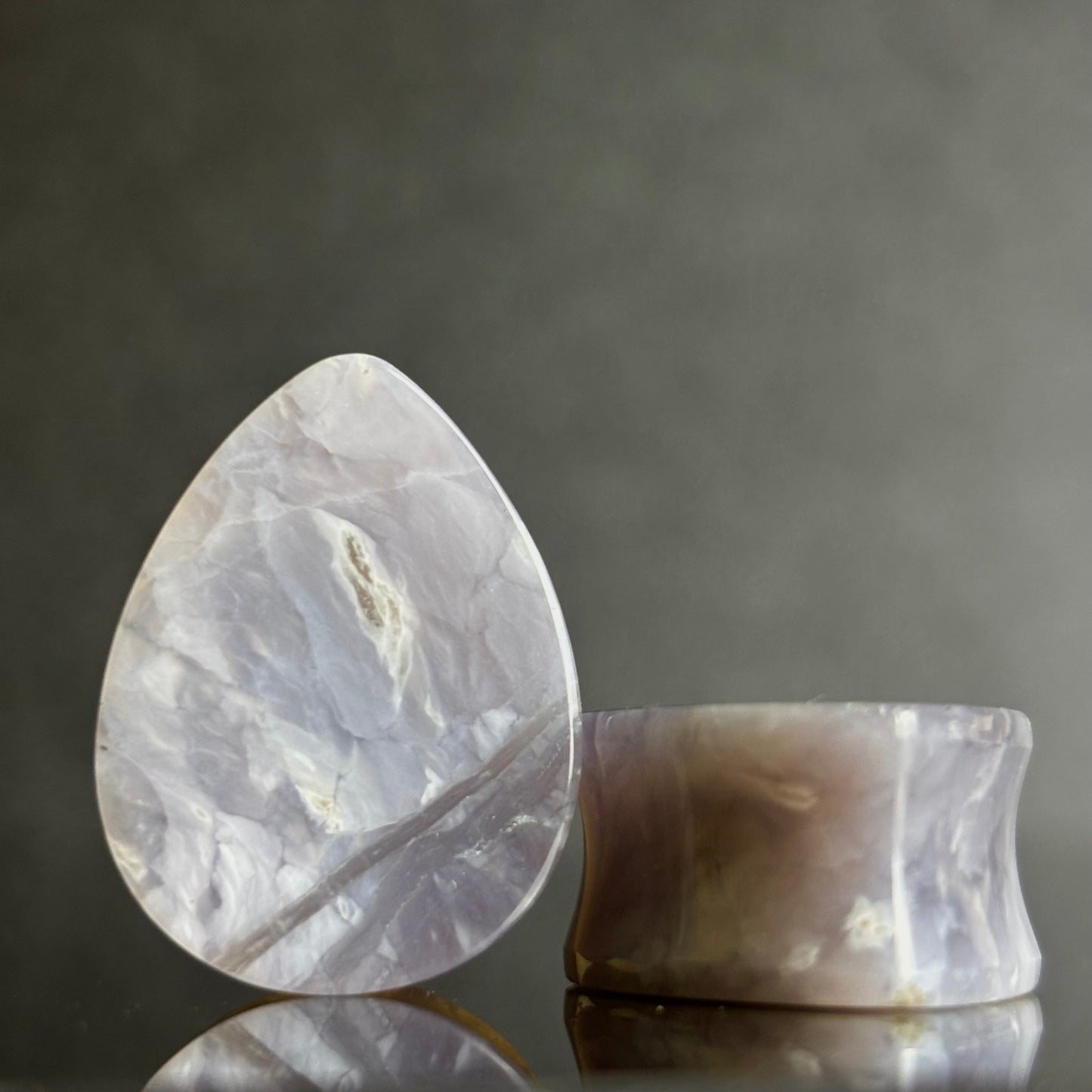 1" / 25mm Purple chalcedony Teardrops